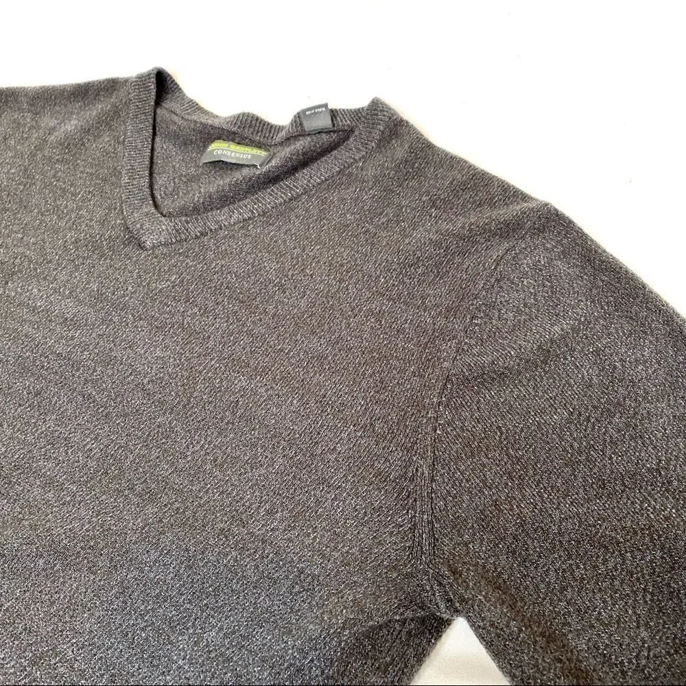 John Bartlett consensus charcoal v neck sweater